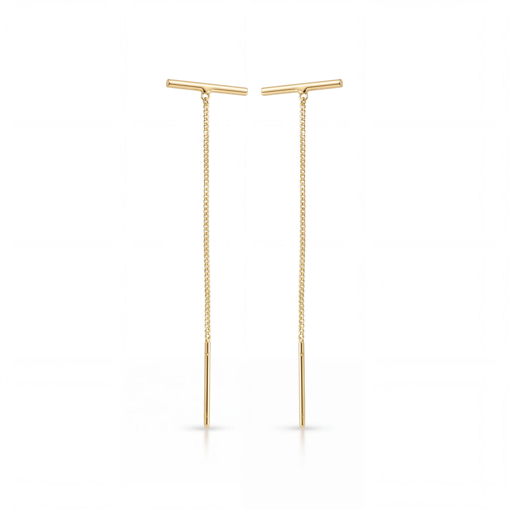 Korean Parallel Gold Threader Earrings