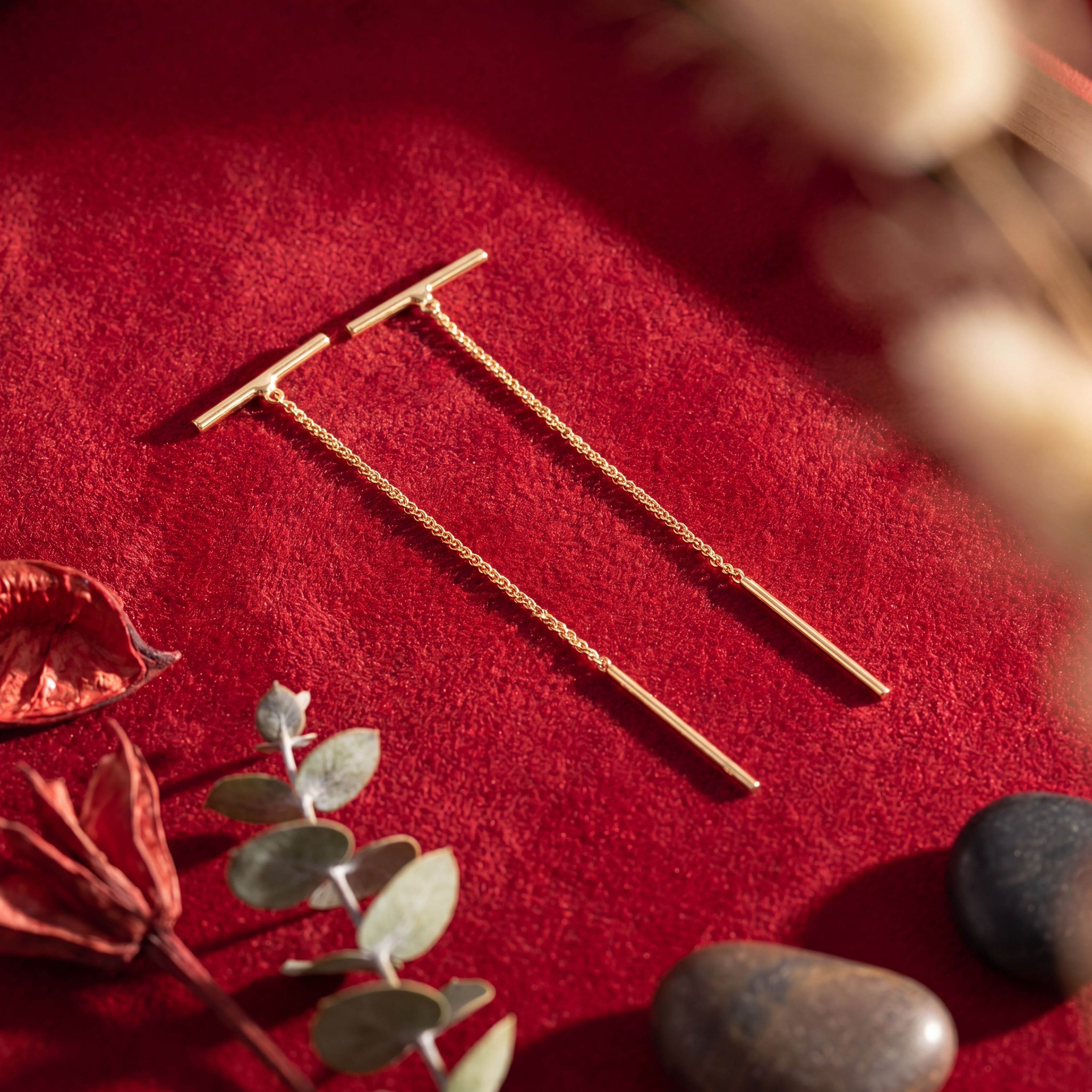 Korean Parallel Gold Threader Earrings