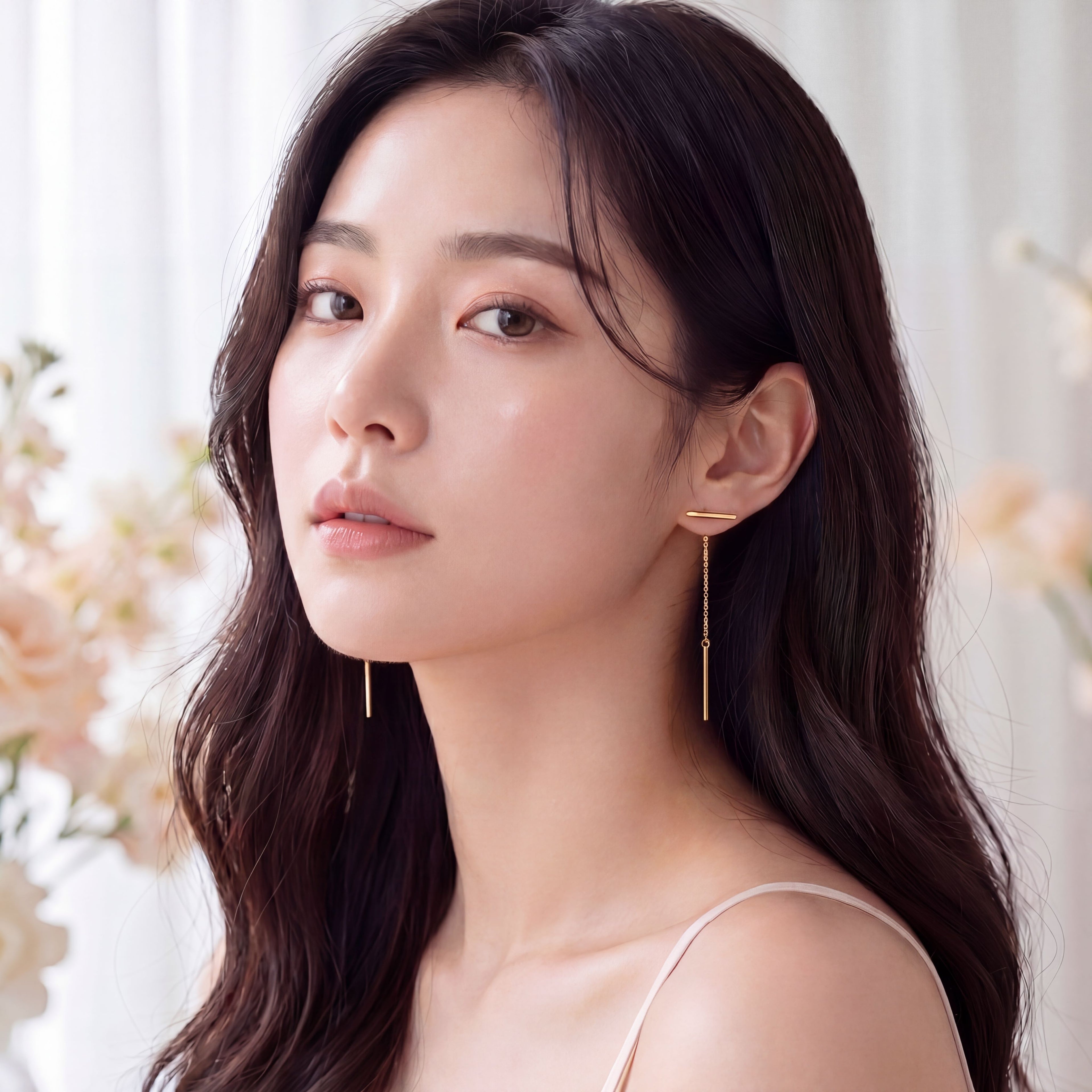 Korean Parallel Gold Threader Earrings
