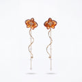 Korean Enchanted Garden Amber & Pearl Vine Drops