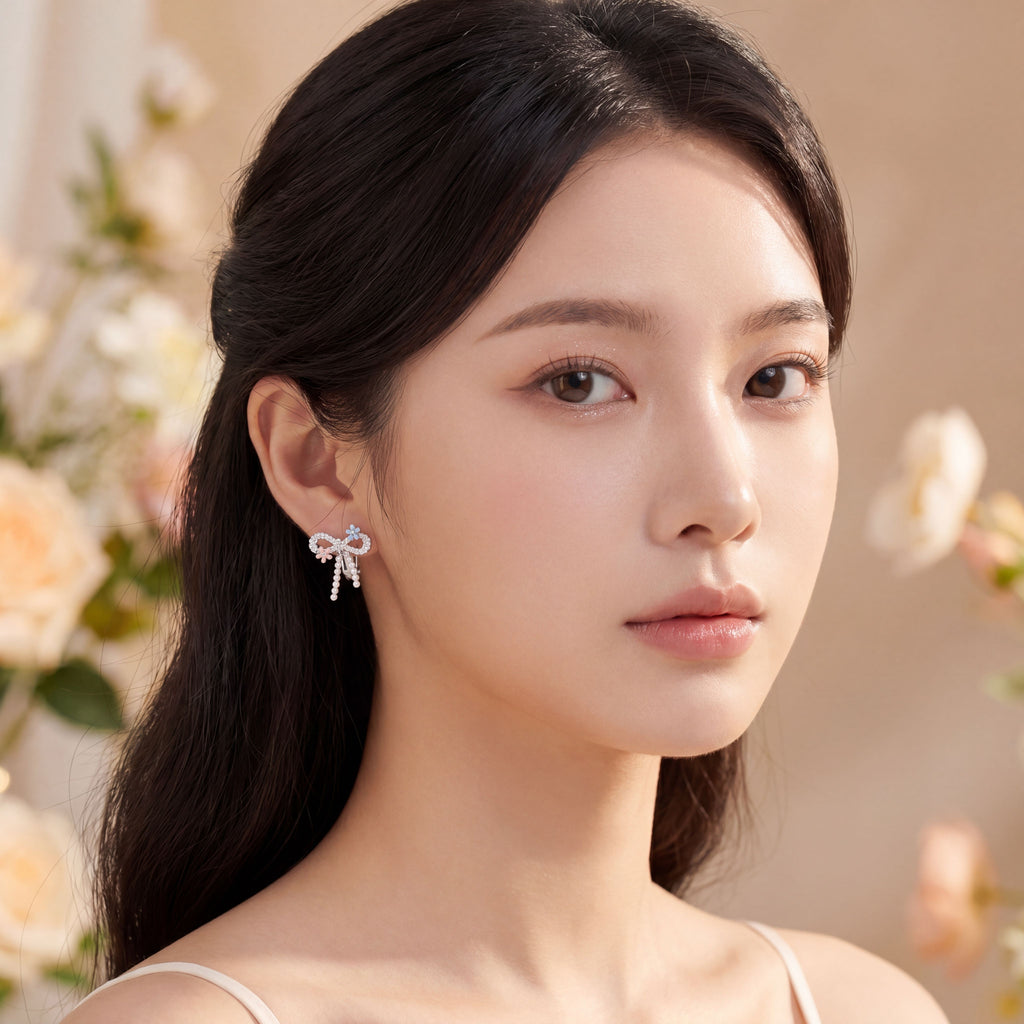 Korean Fairy Dust, Bow Ear Clip-Ons