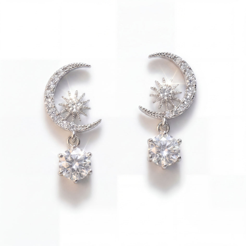 Sparkle Crescent Drop Earrings