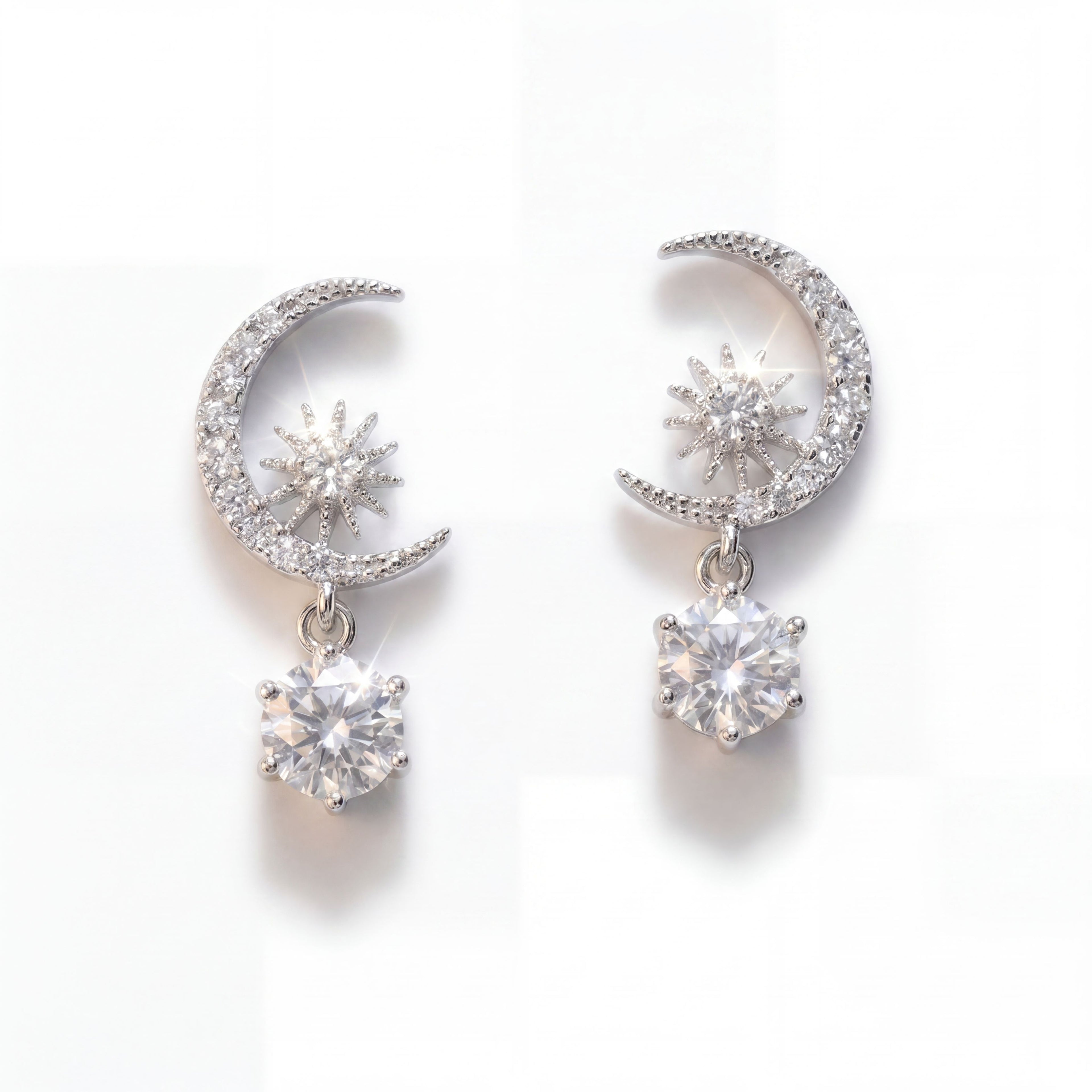 Sparkle Crescent Drop Earrings
