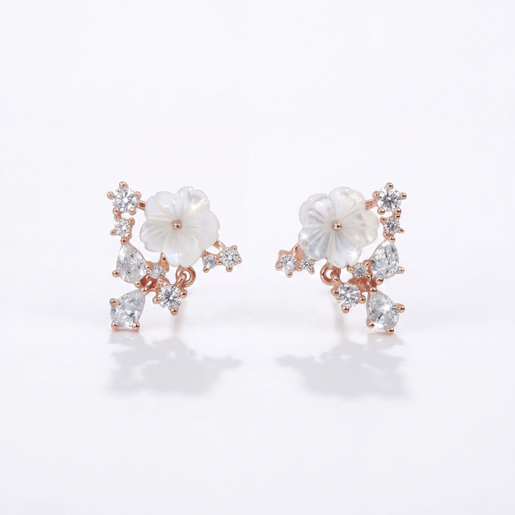 Luminious Flower Studded Earrings