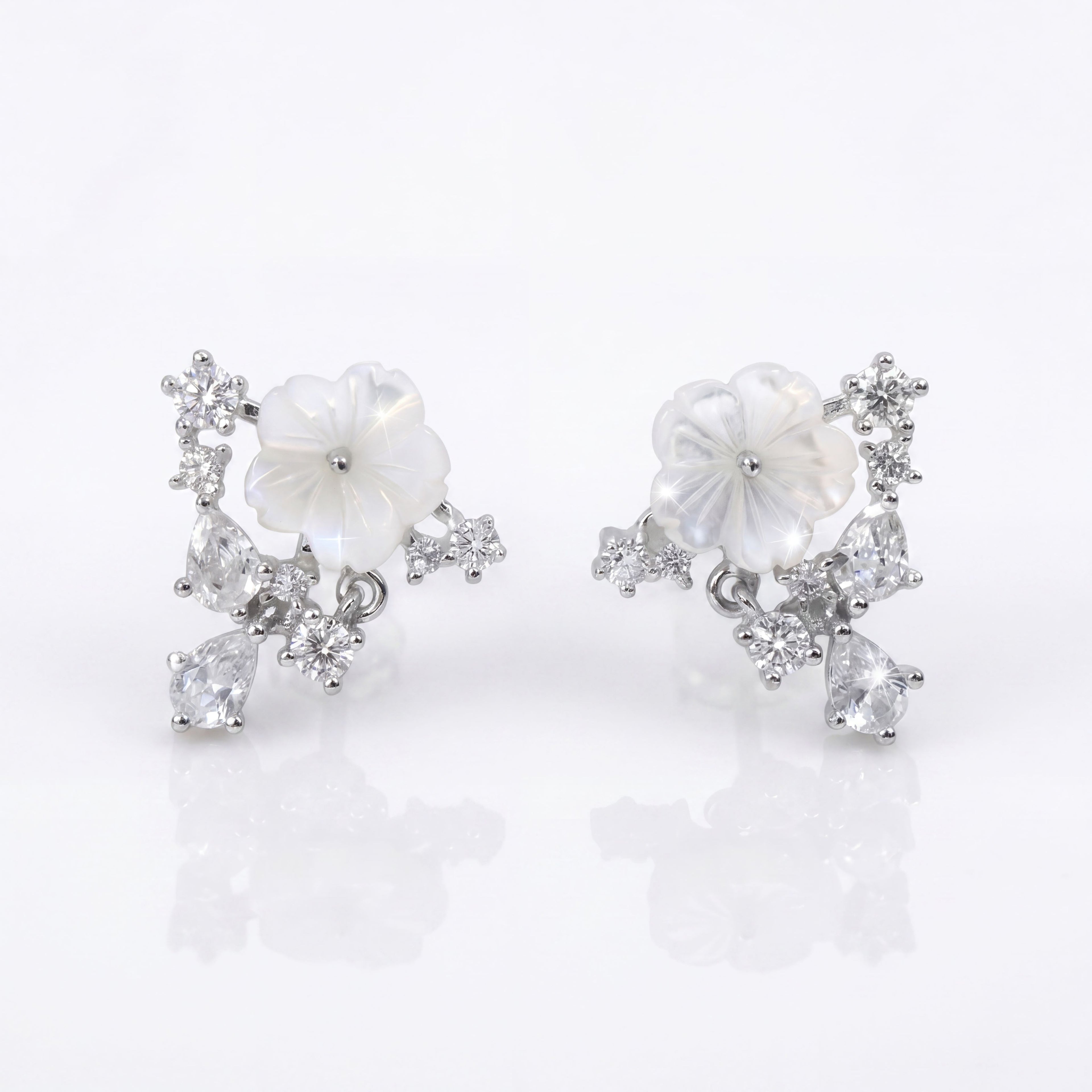 Luminious Flower Studded Earrings