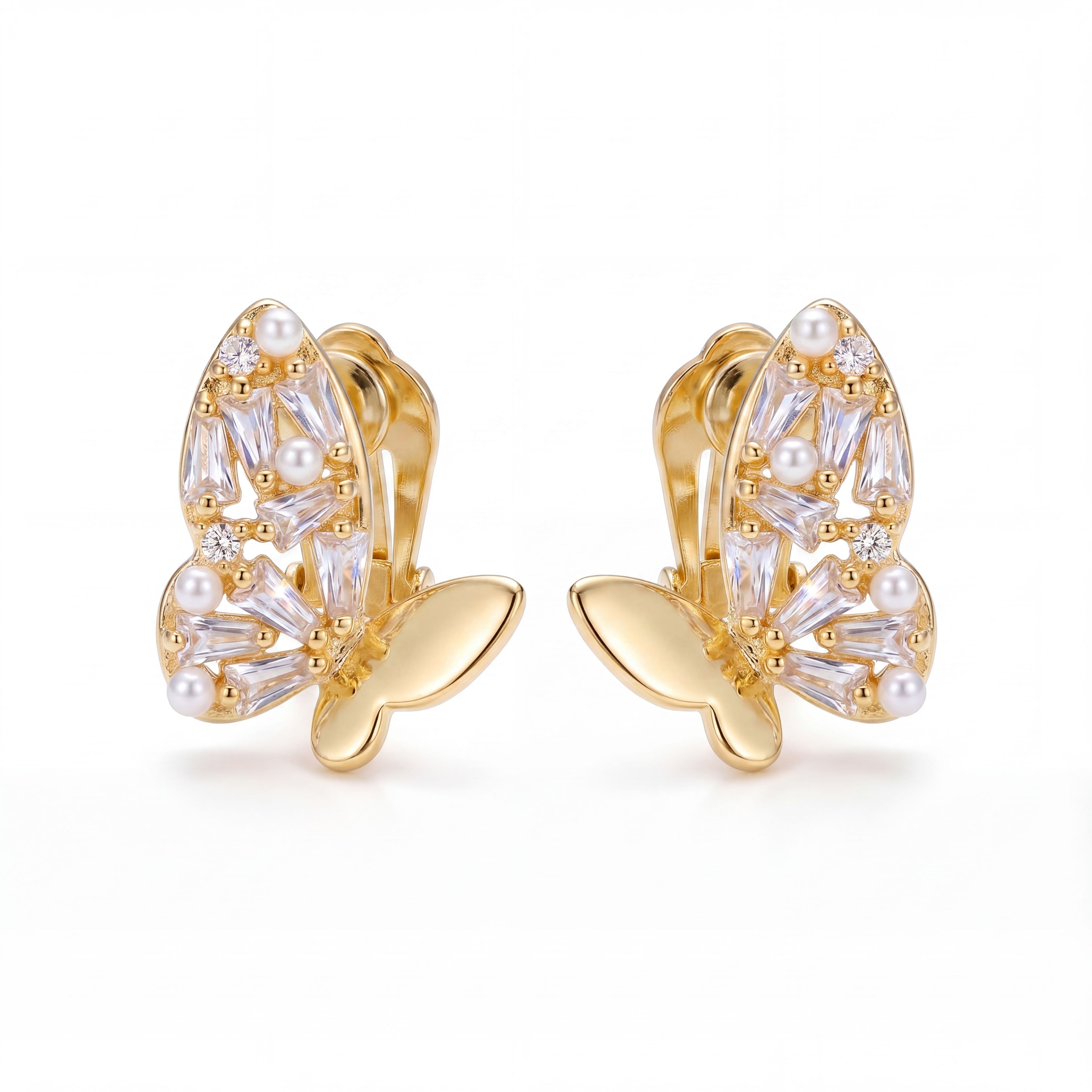 Korean Mariposa Garden Pearl Studs