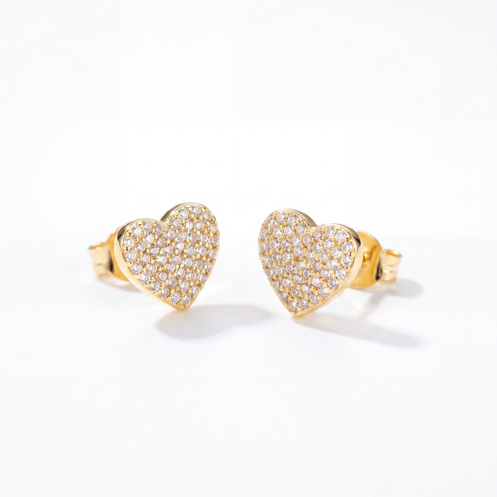 Korean Golden Love Pave Studs