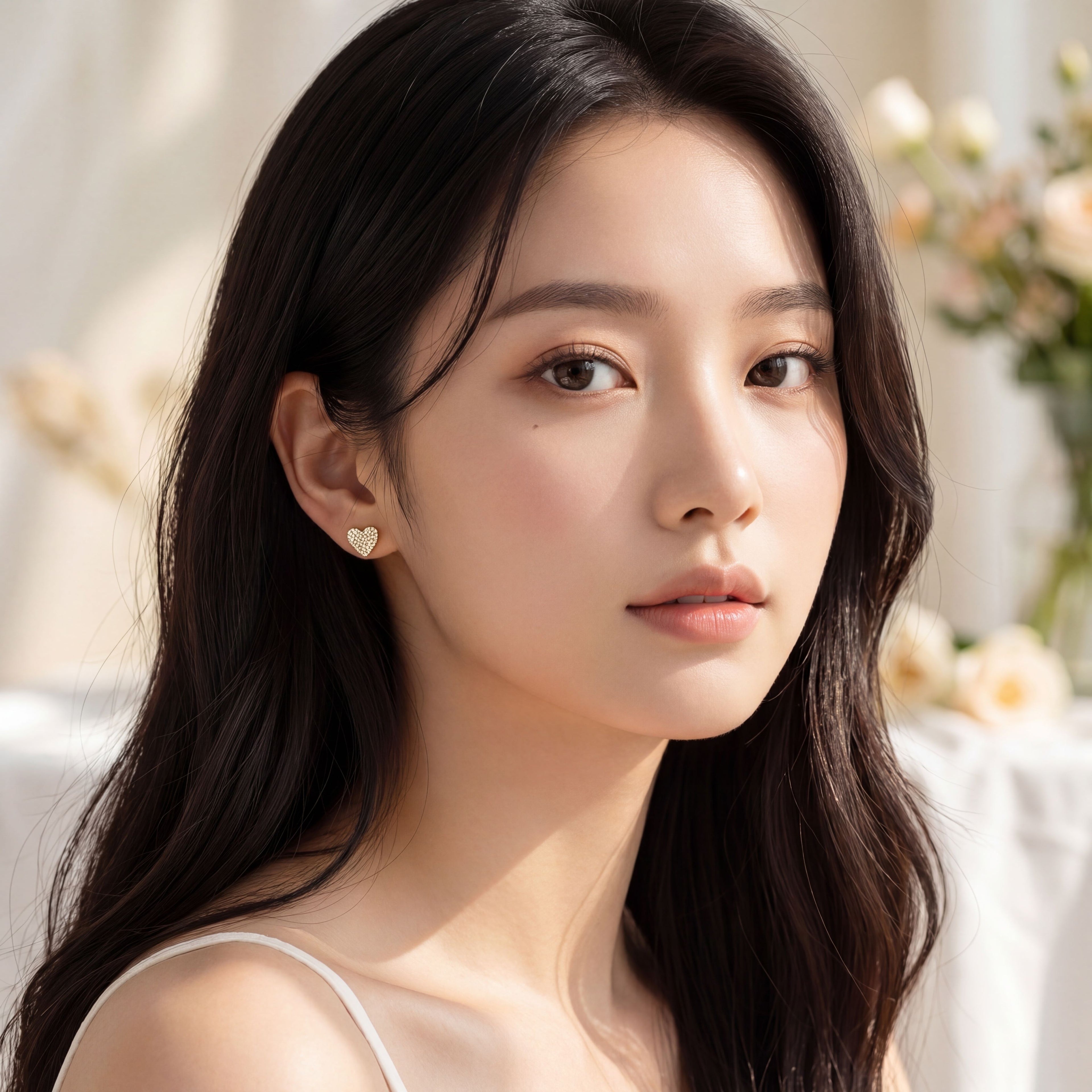 Korean Golden Love Pave Studs