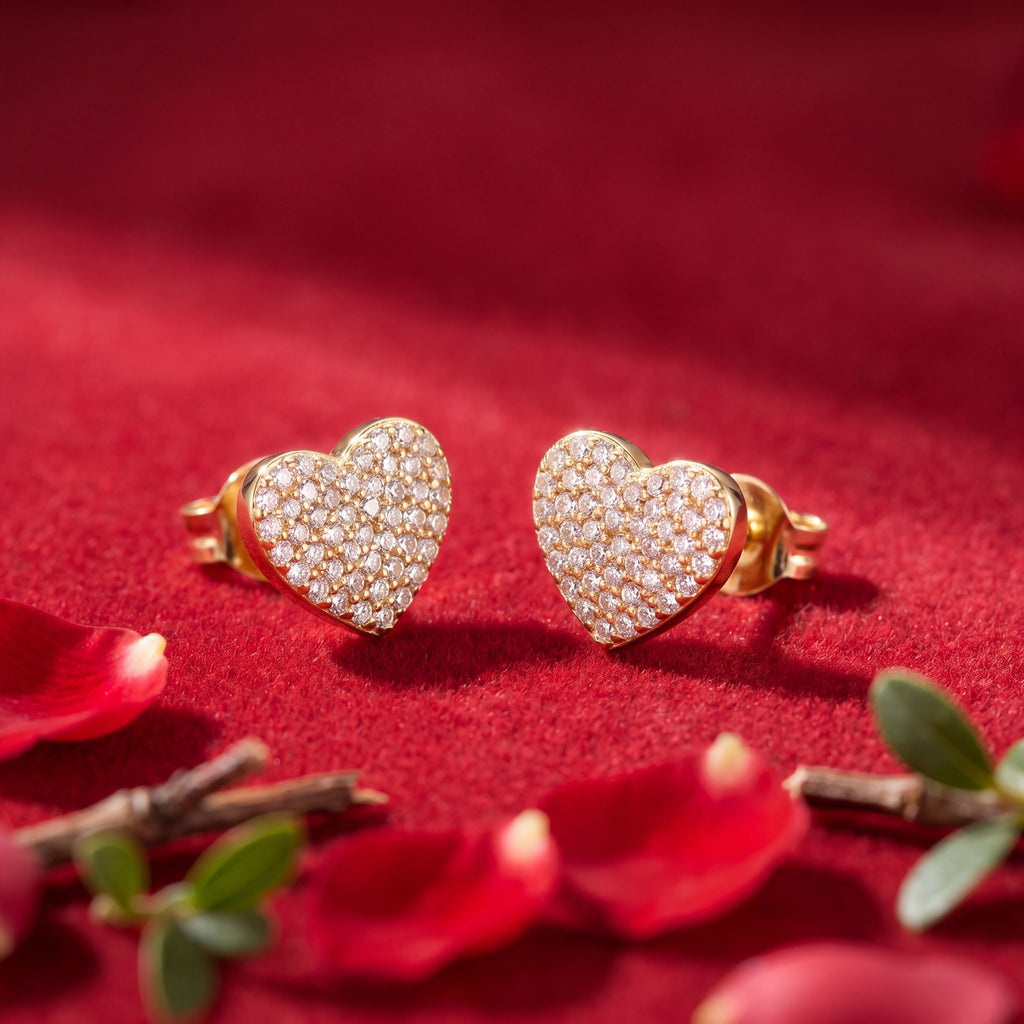 Korean Golden Love Pave Studs