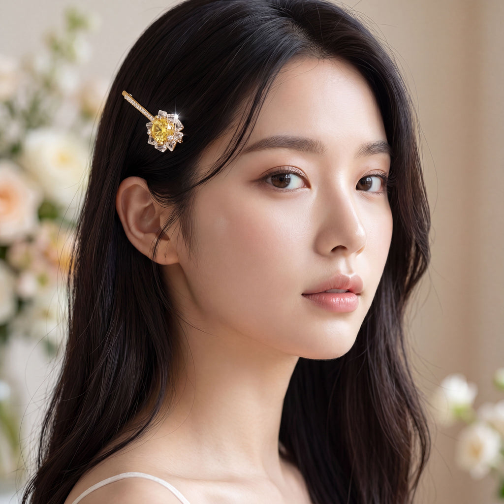 Korean Amber Crystal Bobby Pin