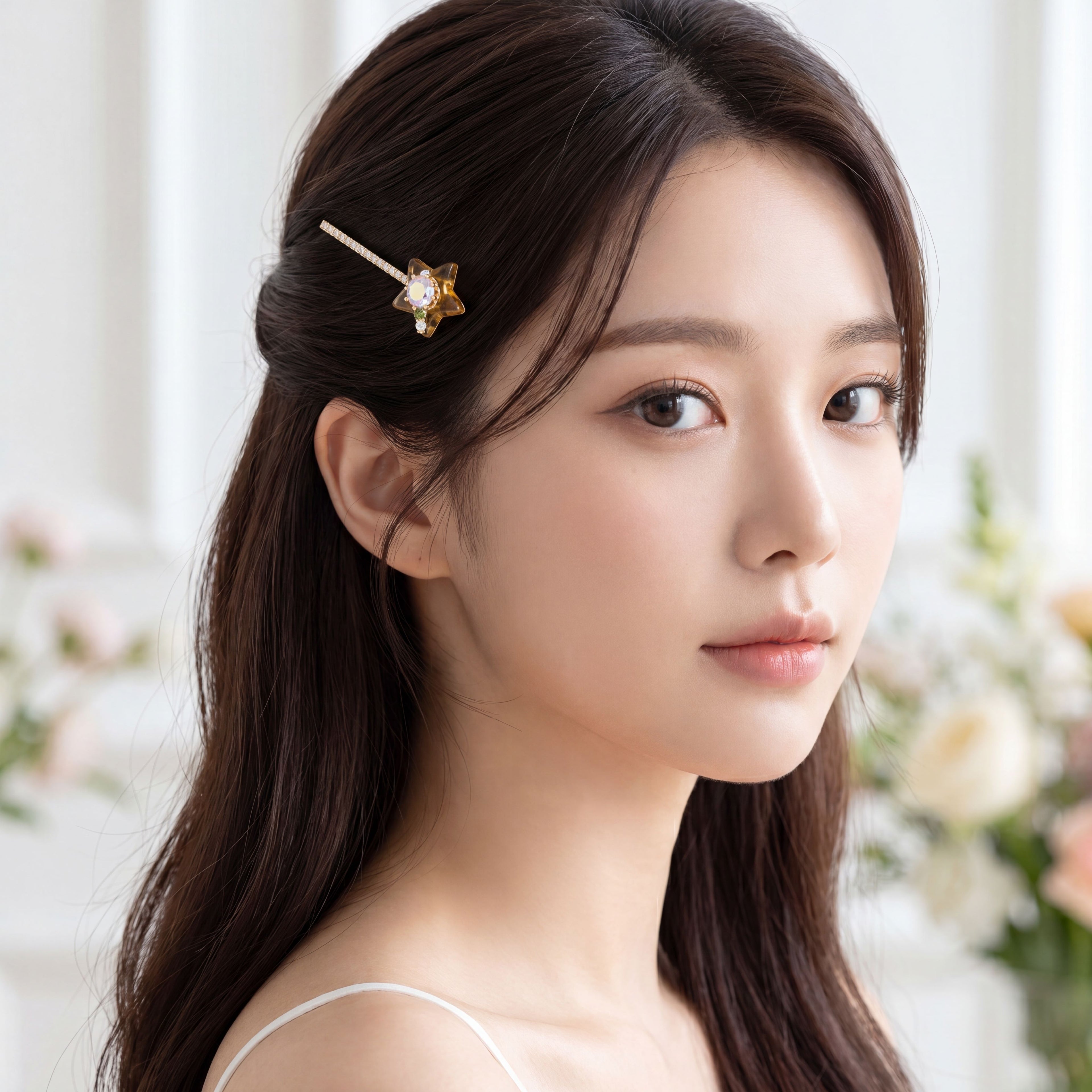 Korean Celestial Star Wand Jeweled Bobby Pin