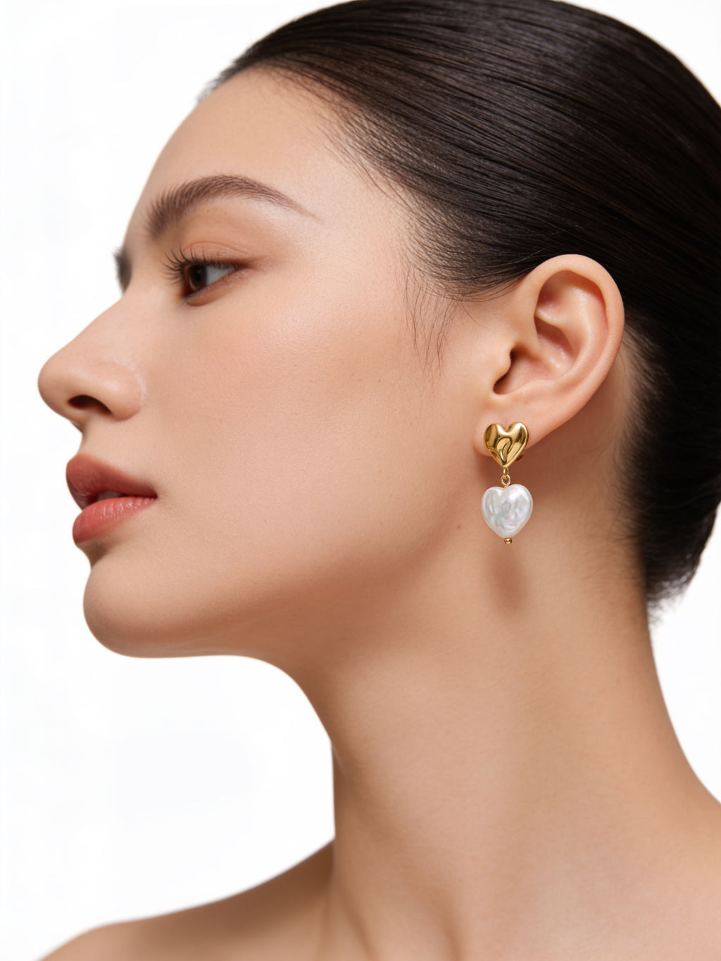 Korean Pavé Ribbon Wave Pearl Drops