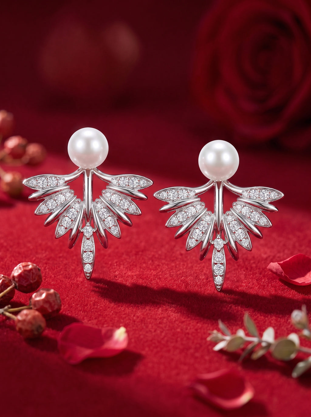 Korean Art Deco Pearl Ear Jackets