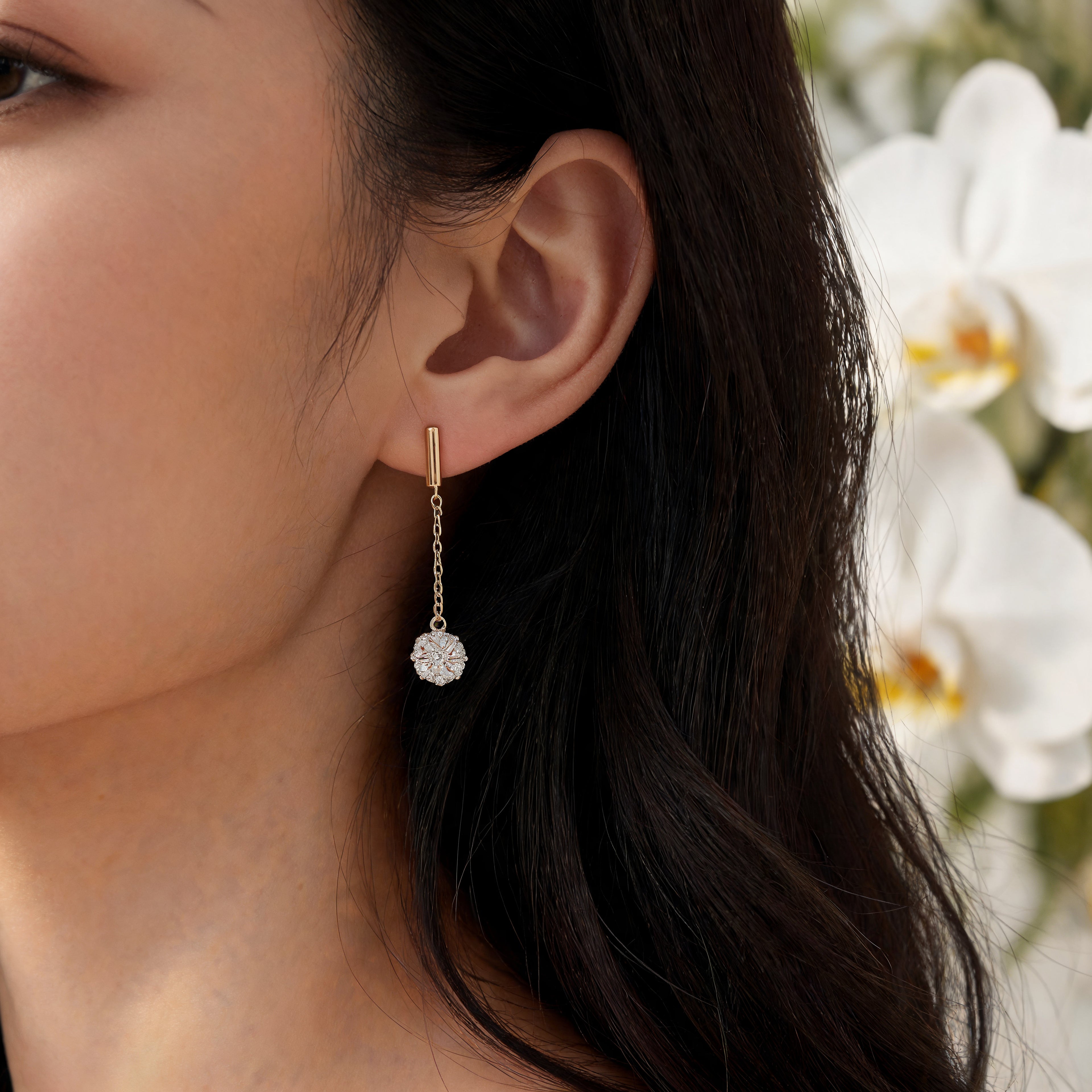 Korean Crystal Tassel & Bar Mismatched Set